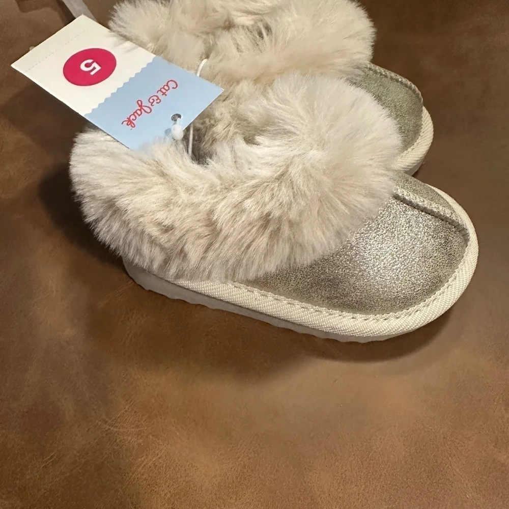 Cat & Jack Toddler Gold Piper Scuff Slippers
